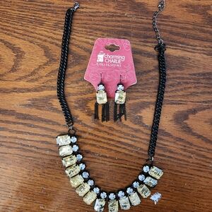 Charming Charlie Gold and Black Jewelry Set